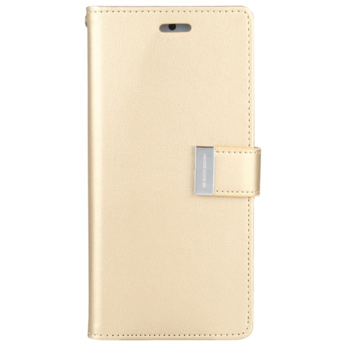TopSave Goospery RICH MAX(5) Fente pour carte avec clip magnétique en cuir Folio Wallet Flip pour Samsung Galaxy 14 6.6", Or