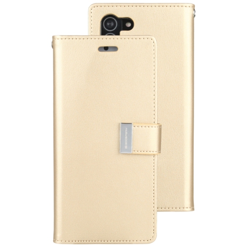 TopSave Goospery RICH MAX(5) Fente pour carte avec clip magnétique en cuir Folio Wallet Flip pour Samsung Galaxy 14 6.6", Or