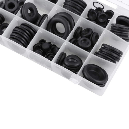 ISTAR 180 Pcs Rubber Grommet Firewall Hole Plug Assortment in 8 Common Sizes,Set Electrical Wire Gasket for Auto Body and Sheet Metal