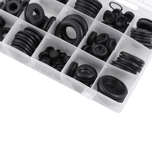 ISTAR 180 Pcs Rubber Grommet Firewall Hole Plug Assortment in 8 Common Sizes,Set Electrical Wire Gasket for Auto Body and Sheet Metal