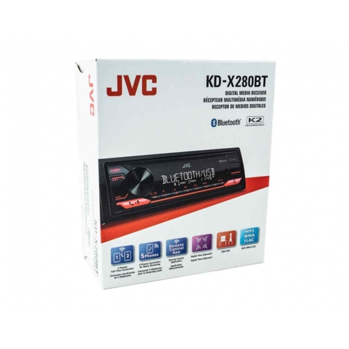 JVC KD-X280BT - Radio/Digital Media Receiver with Bluetooth, For Car, Black