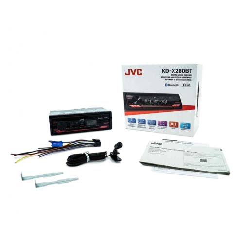 JVC KD-X280BT - Radio/Digital Media Receiver with Bluetooth, For Car, Black