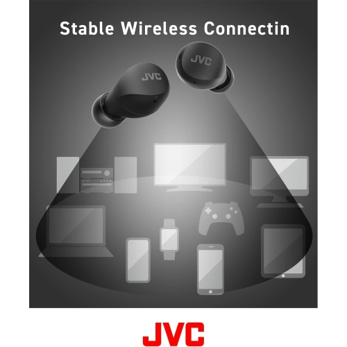 JVC HA-A6T-B - In-Ear Wireless Headphones, Bluetooth 5.1, With Charging Box and Touch Control, Noir