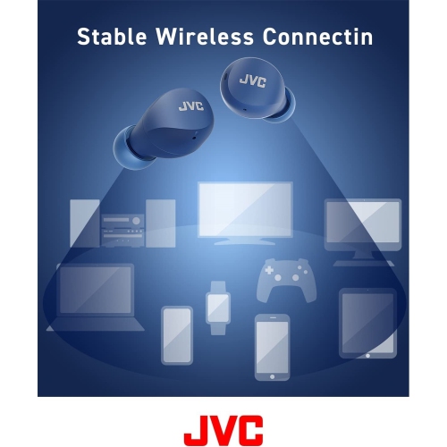 JVC HA-A6T-A - In-Ear Wireless Headphones, Bluetooth 5.1, With Charging Box and Touch Control, Blue