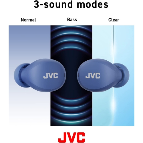 JVC HA-A6T-A - In-Ear Wireless Headphones, Bluetooth 5.1, With Charging Box and Touch Control, Blue