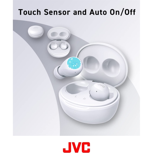 JVC HA-A6T-W - In-Ear Wireless Headphones, Bluetooth 5.1, With Charging Box and Touch Control, White