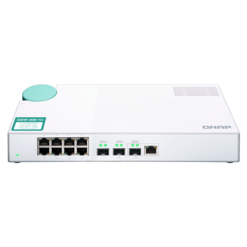 QNAP QSW-308-1C 10GbE Switch, with 3-Port 10G SFP+ and 8-Port Gigabit Unmanaged Switch