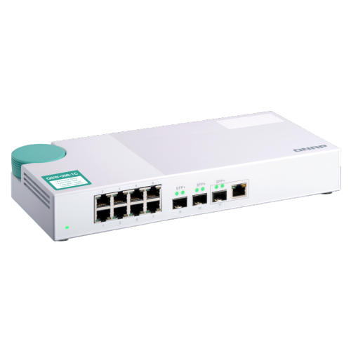 QNAP QSW-308-1C 10GbE Switch, with 3-Port 10G SFP+ and 8-Port Gigabit Unmanaged Switch