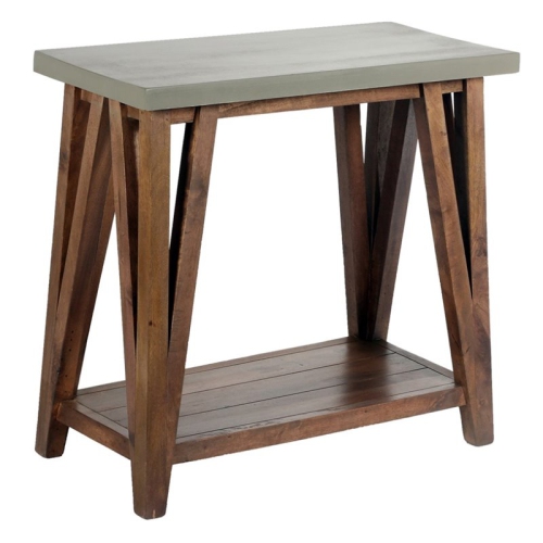 ALATERRE FURNITURE  Brookside 30" Wood With Concrete-Coating Console/media Table