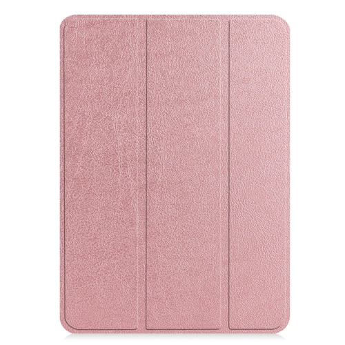PANDACO Rose Gold Leather Folio Case with Smart Cover for iPad 10th / 11th Gen