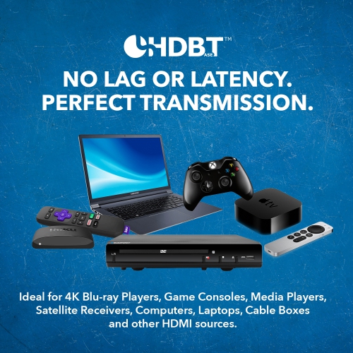 4K UHD HDMI Extender With HDBaseT Over CAT5e/6/7 Supports ARC & Bi-Directional IR Control up to 230 Ft