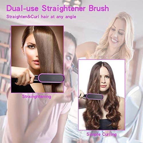 Hair Straightener Brush, Straightening Brush Matte Black,5 Temps Straightening Comb , Hot Brush Hairbrush, Hot Comb Hair Straighteners for Women