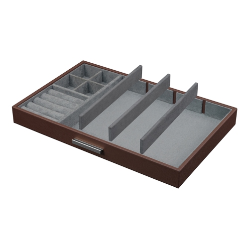 Arolly Multi-Functional Leatherette Valet Tray Dresser with Pull Out Drawer for Phone, Coins, Watches, Jewelry, Cufflinks, Keys and Other