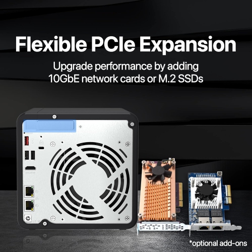 QNAP TS-464-8G-US 4 Bay High-Performance Desktop NAS with Intel Celeron Quad-core Processor, M.2 PCIe Slots and Dual 2.5GbE Network Connectivity