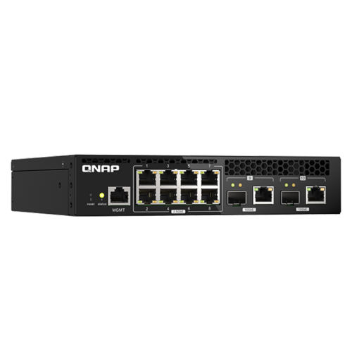 QNAP QSW-M2108R-2C Web Managed Half-Width Rackmount Switch, with Two 10GbE SFP+/RJ45 Combo Ports and Eight 2.5 Gigabit Port
