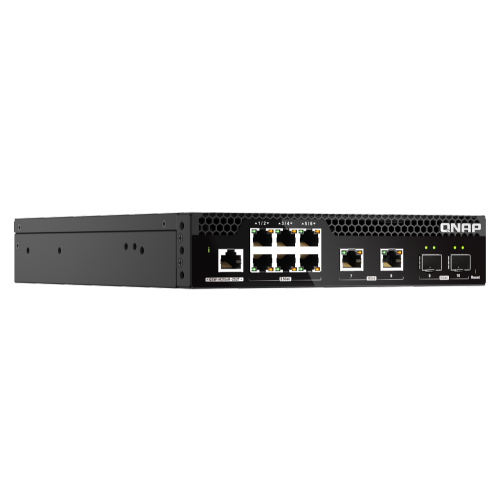 QNAP QSW-M2106R-2S2T-US 10-Port 10GbE & 2.5GbE Managed Network Switch. Layer 2, Web Management, Desktop/Rackmount