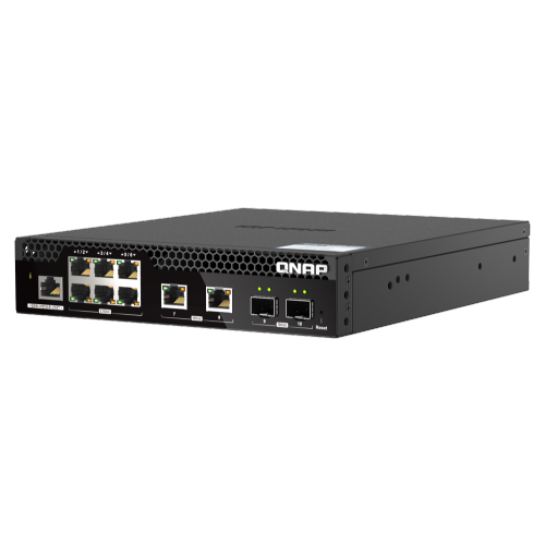 QNAP QSW-M2106R-2S2T-US 10-Port 10GbE & 2.5GbE Managed Network Switch. Layer 2, Web Management, Desktop/Rackmount