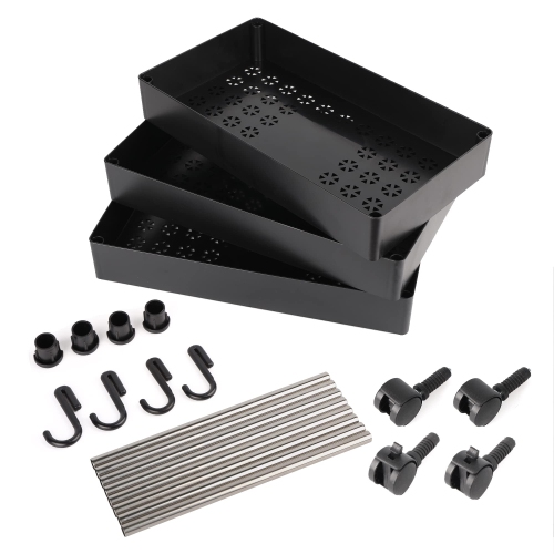 3-Tier Rolling Kitchen Cart, Storage Rack with Wheels, Mobile Shelving Organizer,Slide Out Storage Rolling Utility Snack Cart for Kitchen Bathroom