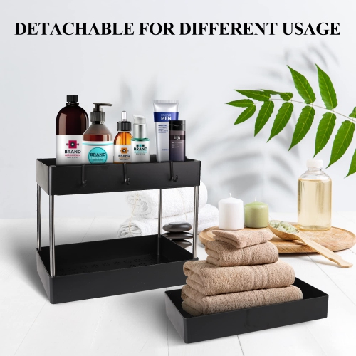 3-Tier Rolling Kitchen Cart, Storage Rack with Wheels, Mobile Shelving Organizer,Slide Out Storage Rolling Utility Snack Cart for Kitchen Bathroom