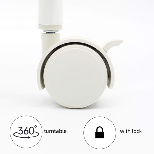 3-Tier Rolling Utility Storage Rack Cart on Wheels, Trolley Craft cart, Multi-Purpose Organizer Shelf, White