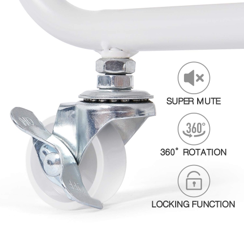 3-Tier Storage Rolling Cart, Kitchen Utility Cart with Wheels, Plastic Organiser Cart Rolling Trolley Shelving Unit, Storage Rack, Fruit Vegetable