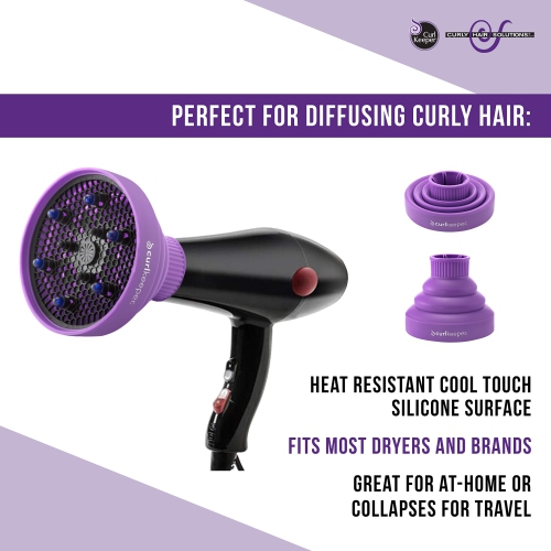 Curl Keeper Pop-Up Silicone Curl Diffuser | Blow Dryer Diffuser | Perfect for Diffusing Curly Hair | Heat-Resistant | All Curly Hair Types