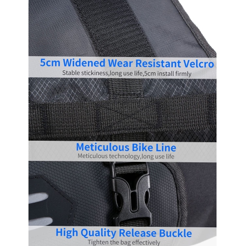 Bike Handlebar Bag Waterproof Bicycle Front Frame Storage Bag Adjustable Capacity Bicycle Front Tube Bag with Detachable Cycling Dry Pack Bag
