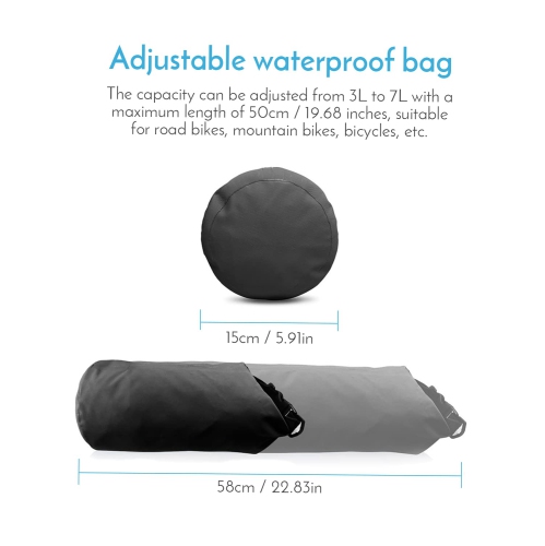 Bike Handlebar Bag Waterproof Bicycle Front Frame Storage Bag Adjustable Capacity Bicycle Front Tube Bag with Detachable Cycling Dry Pack Bag