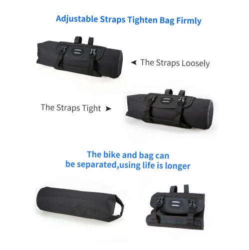 Bike Handlebar Bag Waterproof Bicycle Front Frame Storage Bag Adjustable Capacity Bicycle Front Tube Bag with Detachable Cycling Dry Pack Bag