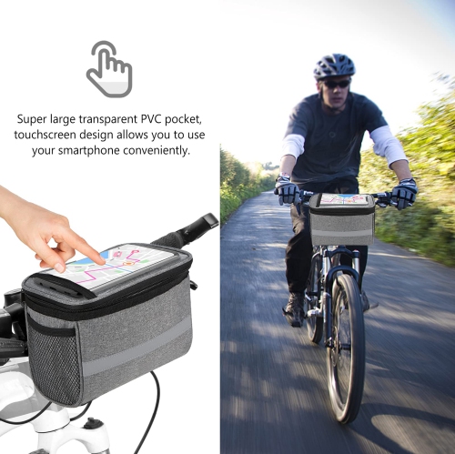 Bicycle Handlebar Bag Bike Frame Bag Bike Front Tube Bag Bike Baskets Bag Shoulder Bag with Reflective Stripe