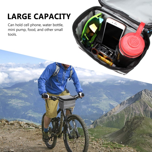 Bicycle Handlebar Bag Bike Frame Bag Bike Front Tube Bag Bike Baskets Bag Shoulder Bag with Reflective Stripe