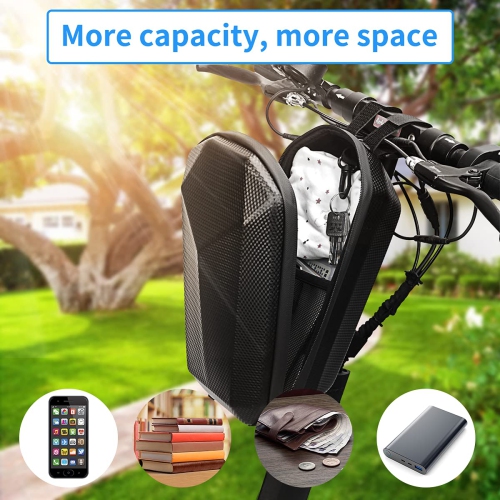 Scooter Storage Bag, Hard Shell Waterproof Scooter Handlebar Bag Organizer 4L Electric Scooter Bag Front Hanging Bag for Electric Scooter, Electric