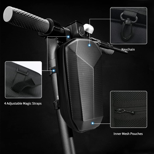Scooter Storage Bag, Hard Shell Waterproof Scooter Handlebar Bag Organizer 4L Electric Scooter Bag Front Hanging Bag for Electric Scooter, Electric