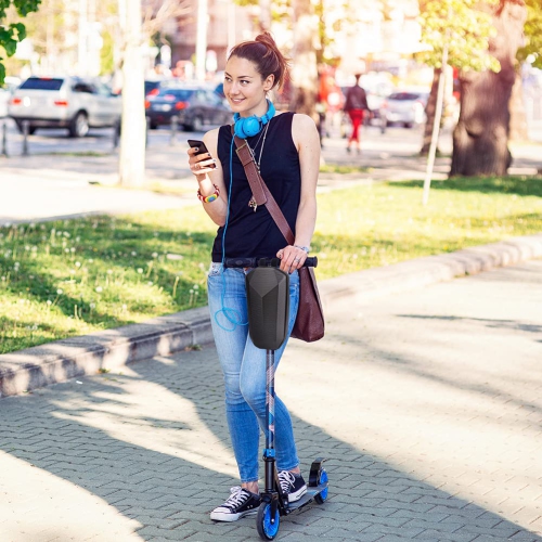 Scooter Storage Bag, Hard Shell Waterproof Scooter Handlebar Bag Organizer 4L Electric Scooter Bag Front Hanging Bag for Electric Scooter, Electric