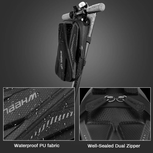 Scooter Storage Bag Waterproof Electric Scooter Handlebar Bag 2L Scooter Front Bag with Hook & Loop Fastener Reflective Design Front Hanging Bag for