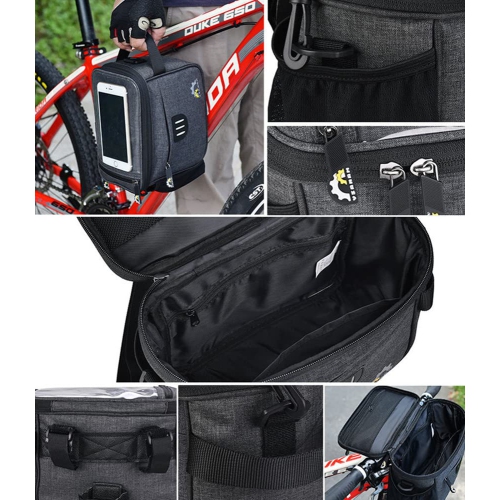 Bike Handlebar Bags,Bike Front Handlebar Bags,Basket for Bike Multifunctional Bike Front Bags,Bike Front Frame Storage Bags, Bicycle Accessories