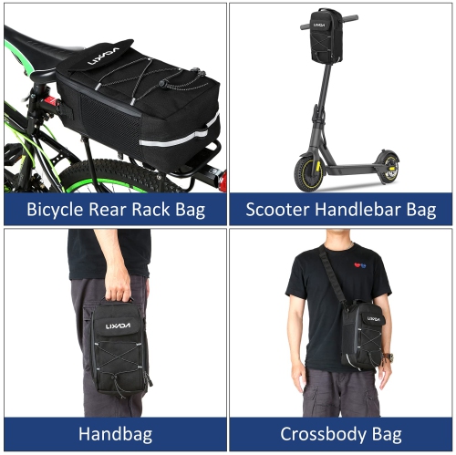 Bike Trunk Bag Insulated Cooler Bag Multifunctional Bicycle Rear Rack Bag Scooter Handlebar Bag Shoulder Bag Cycling Luggage Storage Bag Pannier