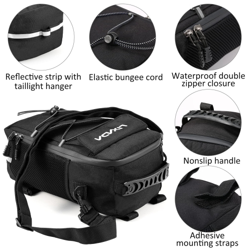 Bike Trunk Bag Insulated Cooler Bag Multifunctional Bicycle Rear Rack Bag Scooter Handlebar Bag Shoulder Bag Cycling Luggage Storage Bag Pannier