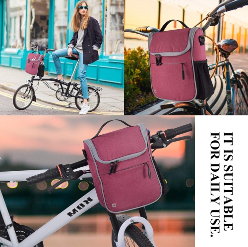 Panier de vélo sacoche de guidon de vélo cadre avant Sac de rangement pour tube supérieur Mini sac à bandoulière/sac à main avec housse imperméable