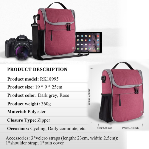 Panier de vélo sacoche de guidon de vélo cadre avant Sac de rangement pour tube supérieur Mini sac à bandoulière/sac à main avec housse imperméable