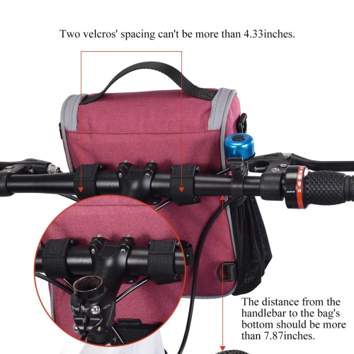 Panier de vélo sacoche de guidon de vélo cadre avant Sac de rangement pour tube supérieur Mini sac à bandoulière/sac à main avec housse imperméable