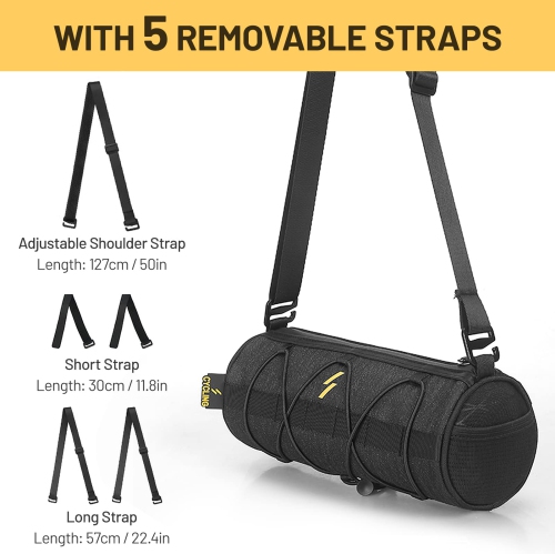 Bike Handlebar Bag Waterproof Bicycle Front Frame Storage Bag Adjustable Capacity Bicycle Front Tube Bag with Detachable Cycling Dry Pack Bag