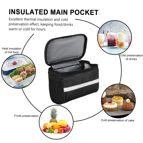 Bicycle Handlebar Bag Bike Frame Bag Bike Front Tube Bag Bike Baskets Bag Shoulder Bag with Reflective Stripe