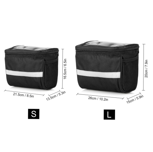 Bicycle Handlebar Bag Bike Frame Bag Bike Front Tube Bag Bike Baskets Bag Shoulder Bag with Reflective Stripe