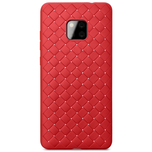 PANDACO Red Leather Cross-Weave Case for Huawei Mate 20 Pro