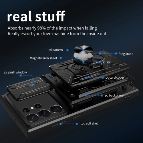 KEEGUARD Protective phone case for Samsung Galaxy S23 5G with magnetic holder, military-grade, heavy-duty