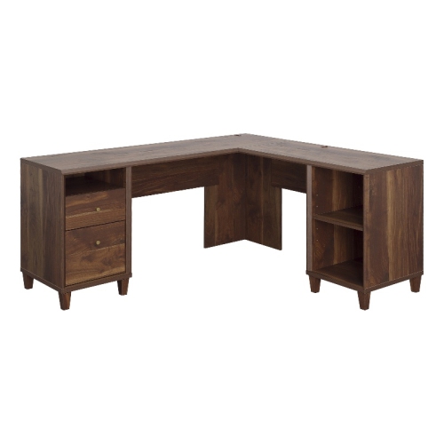 SAUDER  Willow Place Engineered Wood L-Desk In Grand Walnut Finish