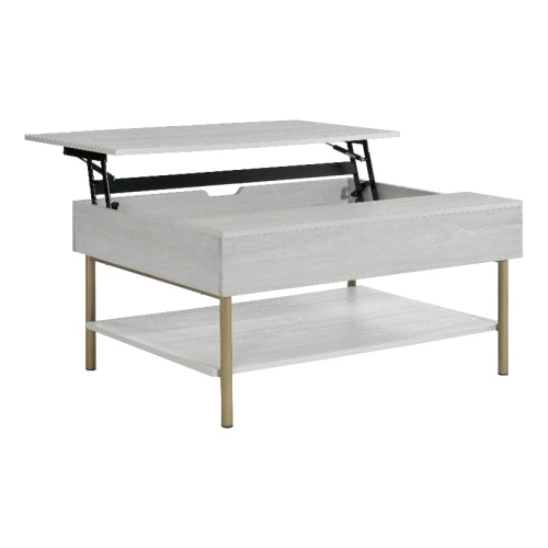 STEVE SILVER COMPANY Whitman White Wood And Brass Lift Top Coffee Table