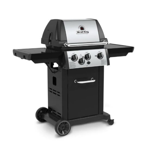 Broil King Monarch 340 3-Burner Propane BBQ in Stainless Steel/Black with Side Burner