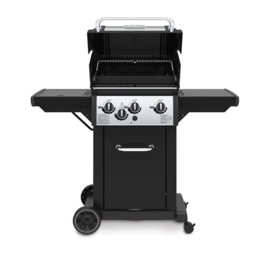 Broil King Monarch 340 3-Burner Propane BBQ in Stainless Steel/Black with Side Burner